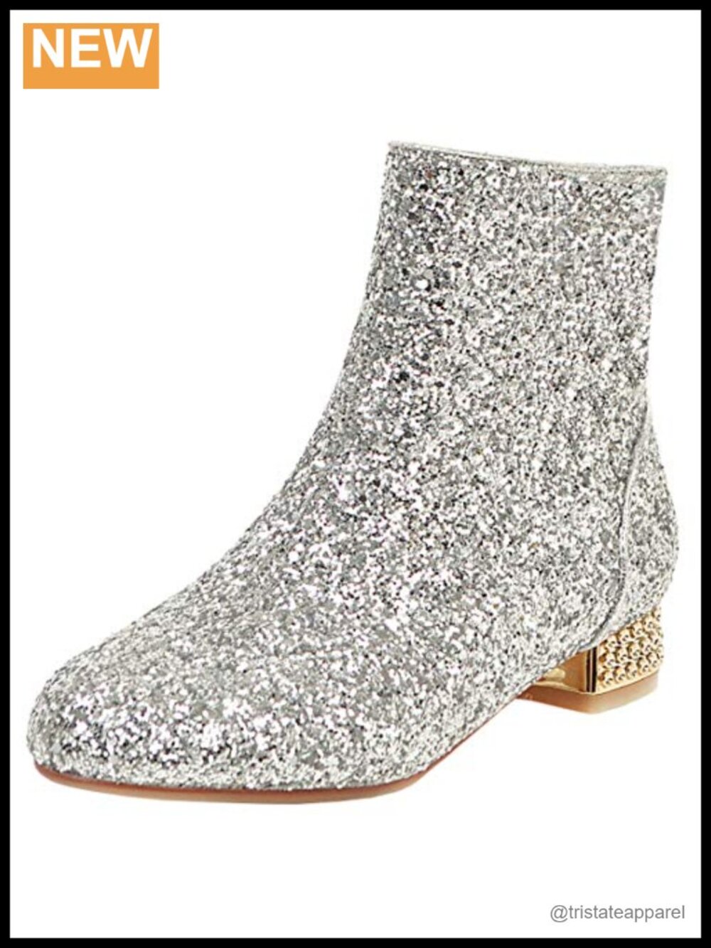 Sparkly Sequin Block Heel Ankle Booties for Women Party Wedding